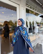 nora desenli şal lacivert 3