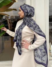 nora desenli şal mor 3