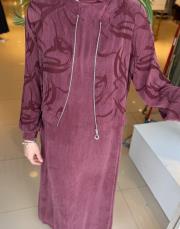 ipek kupra ceketli elbise bordo 4