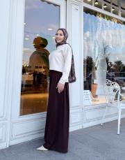 oysho plise detay etekli pantolon acı kahve 5