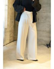 lorien nervürlü palazzo pantolon beyaz 2