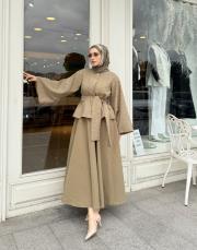 kabartma desenli etekli takım yağ yeşili 2