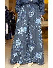 keten çiçekli pantolon lacivert 3