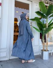 keten elbiseli kap indigo 3