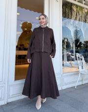 cepli keten etek kahve