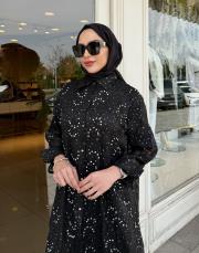 ithal taşlı gömlek kap siyah 5