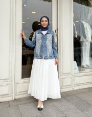 ithal ince detay kot ceket açık mavi