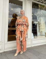 ithal desenli takım turuncu