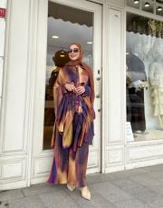 ithal desenli takım mor-orange