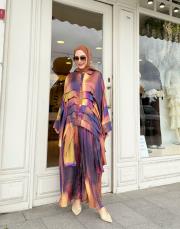 ithal desenli takım mor-orange 2