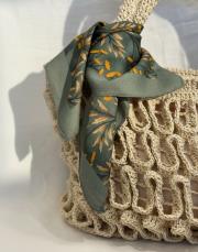 yaprak desenli fular yeşil