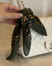 yaprak desenli fular koyu yeşil