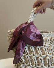 gül desenli fular mürdüm