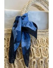 gül desenli fular lacivert