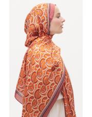 arpec desenli şal turuncu