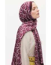 arpec desenli şal koyu mürdüm