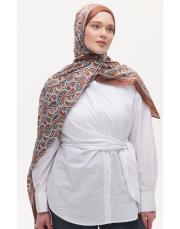 arpec desenli şal kahve-mavi