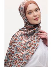arpec desenli şal kahve-mavi 2