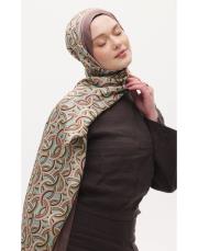 arpec desenli şal yeşil-kahve