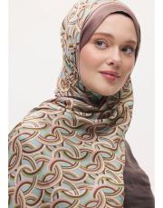 arpec desenli şal yeşil-kahve 2