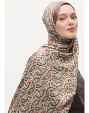 arpec desenli şal yeşil-kahve 4