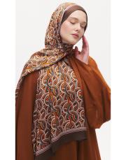 arpec desenli şal kahve-turuncu 3