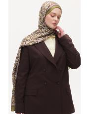 arpec desenli şal fıstık yeşili