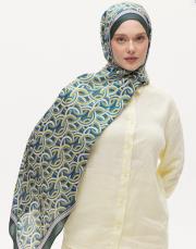 arpec desenli şal koyu yeşil