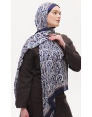 arpec desenli şal lacivert