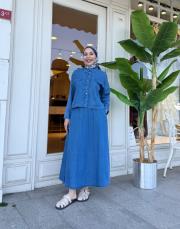 tensel etekli takım mavi