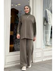 düğme detaylı takım haki 2