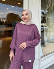 kolu pens detaylı  takım mürdüm 4