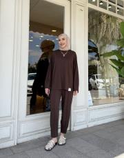 kolu pens detaylı  takım kahve 3