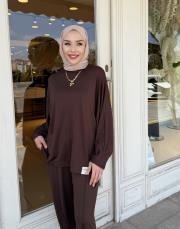 kolu pens detaylı  takım kahve 4