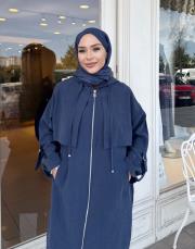 kapşonlu çift yaka kap lacivert 3