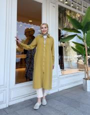 gömlek yaka fermuarlı kap hardal 2