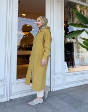 gömlek yaka fermuarlı kap hardal 3