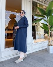 gömlek yaka fermuarlı kap lacivert 2