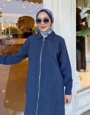 gömlek yaka fermuarlı kap lacivert 4