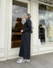 fermuarlı elbise siyah 2