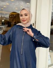 fermuarlı elbise lacivert 4