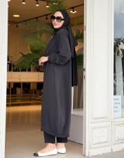 kapüşonlu tasarım tensel kap siyah 2