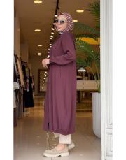 kapüşonlu tasarım tensel kap mürdüm 3