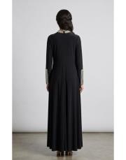 exclusive yaka ve kol detay elbise siyah 3