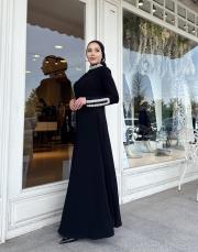 exclusive yaka ve kol detay elbise siyah 5