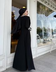 exclusive yaka ve kol detay elbise siyah 6