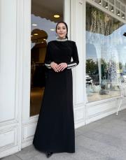 exclusive yaka ve kol detay elbise siyah 7