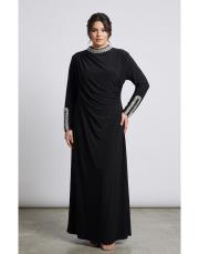 exclusive yaka ve kol detay elbise siyah 8