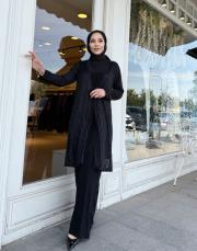 exclusive ışıltılı 3lü takım siyah 2