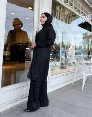 exclusive ışıltılı 3lü takım siyah 3